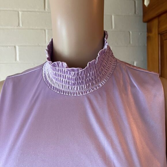 𝅺NANETTE Lepore satin prom/evening gown high low color orchid bloom size 2 - Picture 3 of 6